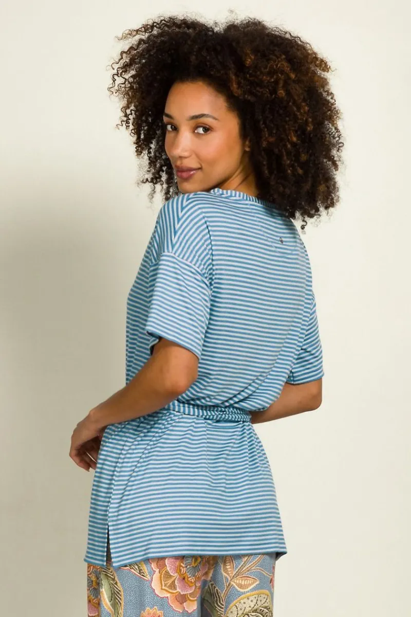 Pip Studio Tops|Shirts Mit Kurzen Ärmeln|Tonya Top Kurze Ärmeln Little Sumo Stripe Blau