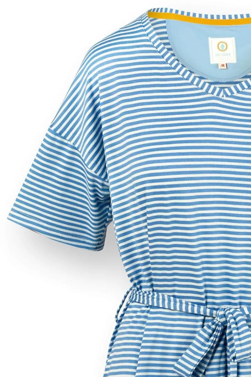 Pip Studio Tops|Shirts Mit Kurzen Ärmeln|Tonya Top Kurze Ärmeln Little Sumo Stripe Blau