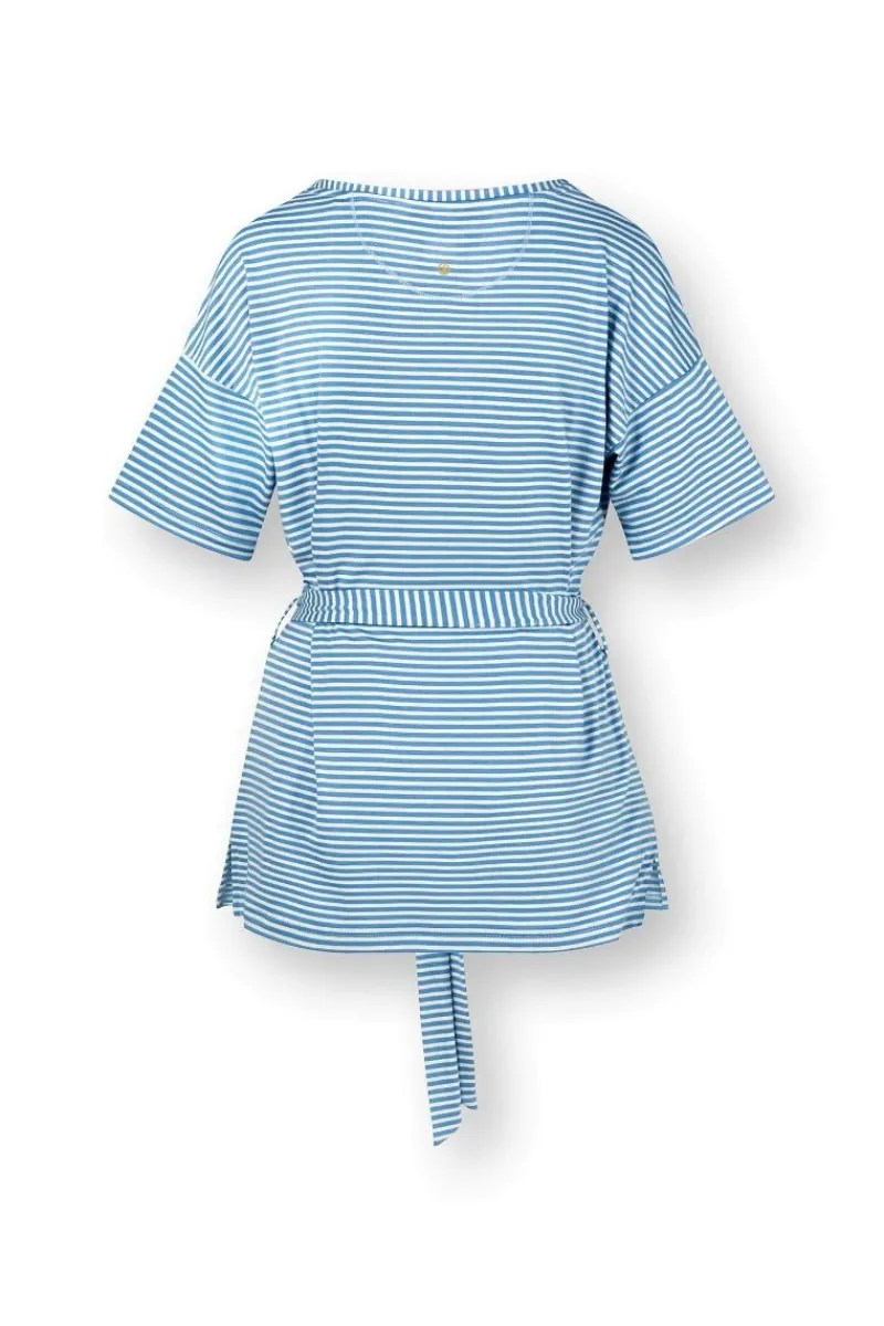 Pip Studio Tops|Shirts Mit Kurzen Ärmeln|Tonya Top Kurze Ärmeln Little Sumo Stripe Blau