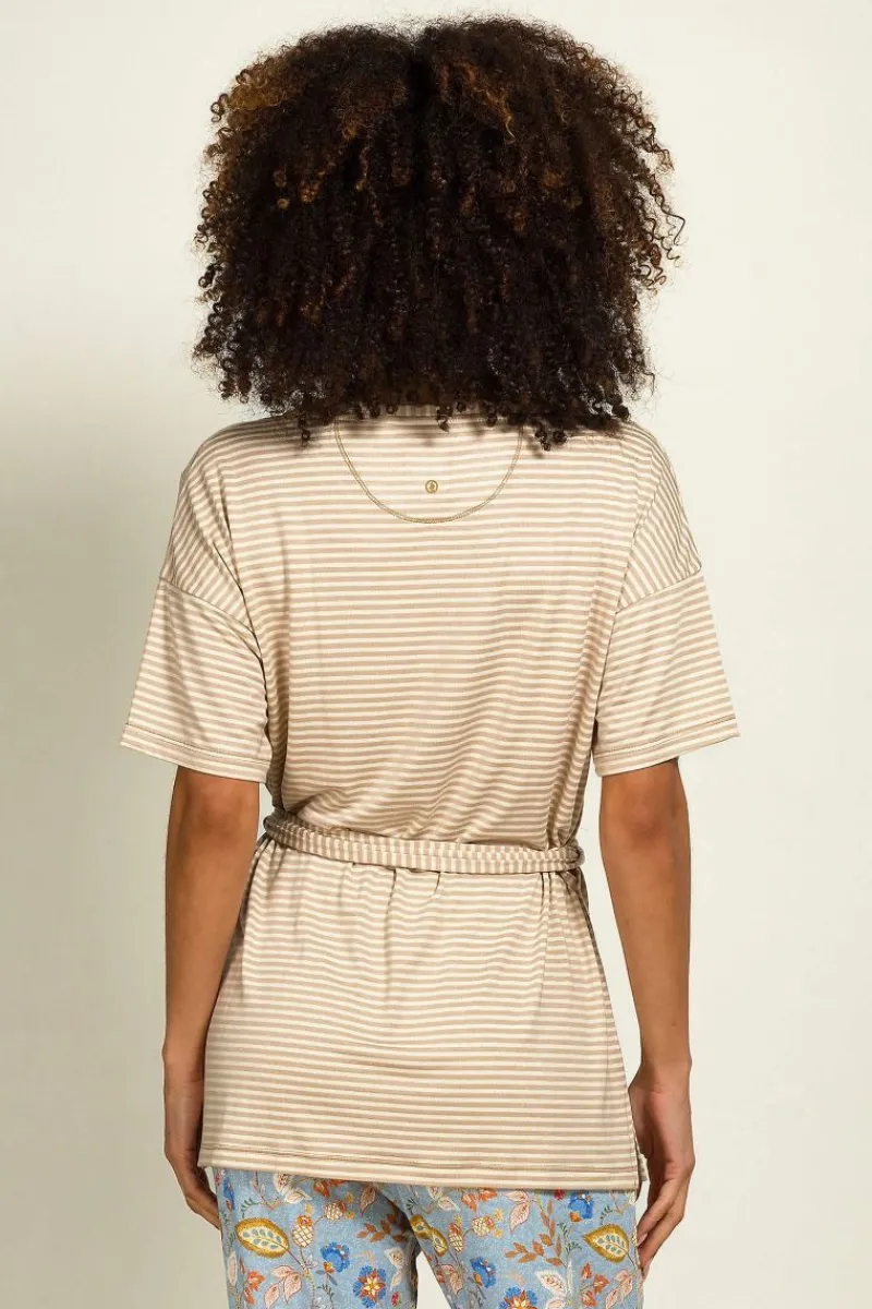 Pip Studio Tops|Shirts Mit Kurzen Ärmeln|Tonya Top Kurze Ärmeln Little Sumo Stripe Sand