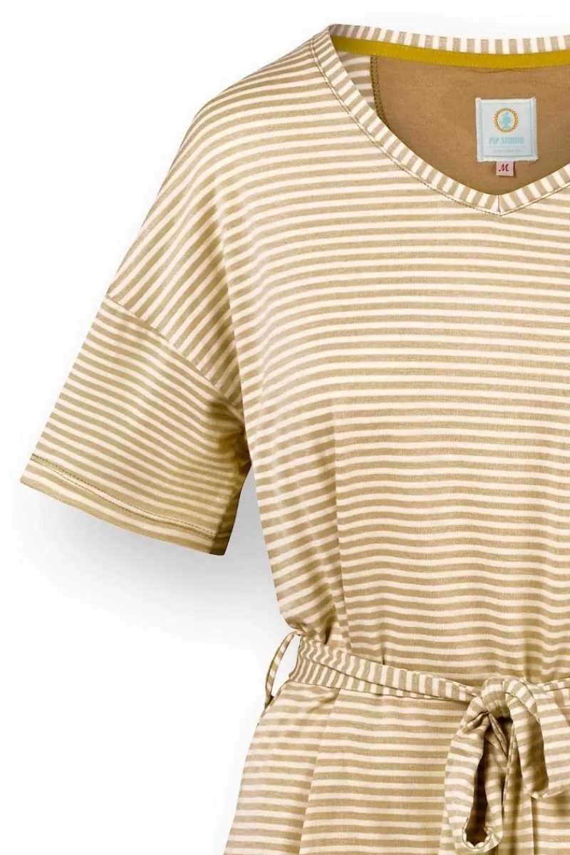 Pip Studio Tops|Shirts Mit Kurzen Ärmeln|Tonya Top Kurze Ärmeln Little Sumo Stripe Sand