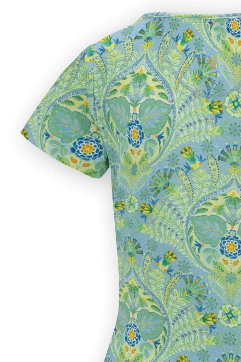 Pip Studio Shirts Mit Kurzen Ärmeln|Top Kurze Ärmeln Alba Blau Grün