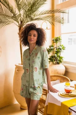 Pip Studio Tops|Top Kurze Ärmeln Knöpfe La Dolce Vita Hellgrün