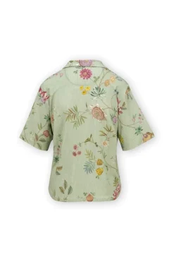 Pip Studio Tops|Top Kurze Ärmeln Knöpfe La Dolce Vita Hellgrün