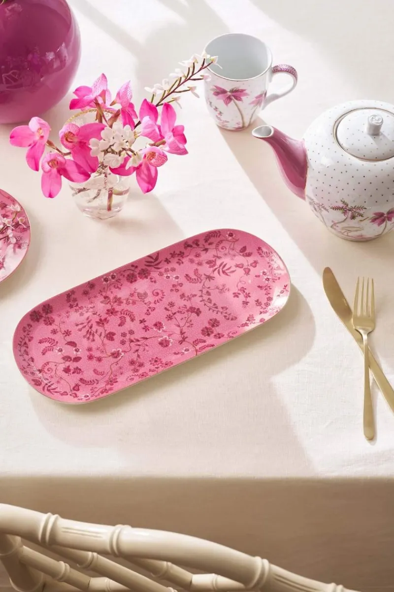 Pip Studio Tortenteller|Tortenteller Rechteckig Jolie Blumen Rosa