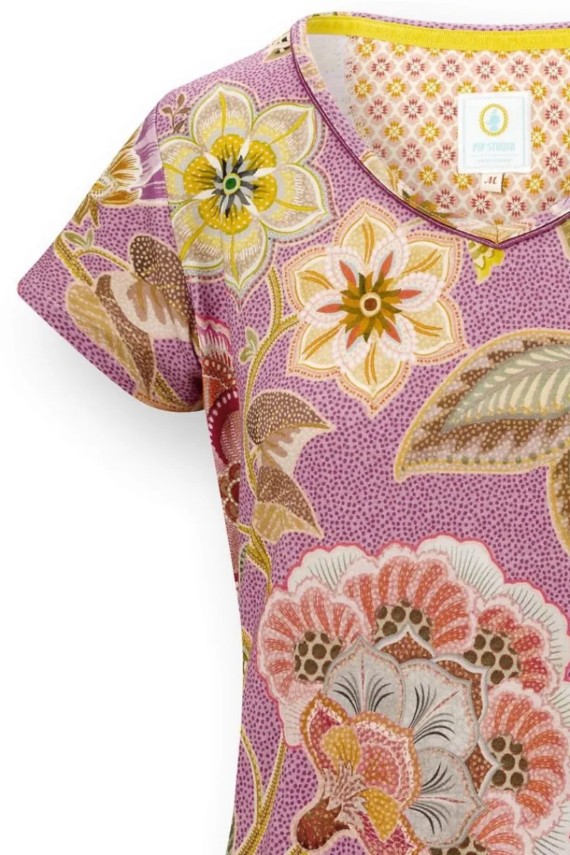 Pip Studio Strandmode|Tops|Toy Top Kurze Ärmeln Matata Lila Violett