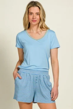 Pip Studio Strandmode|Tops|Toy Top Kurze Ärmeln Solid Blau