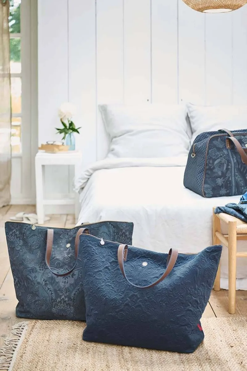 Pip Studio Taschen|Wochenendtaschen|Tragetasche Samt Quiltey Days Blau
