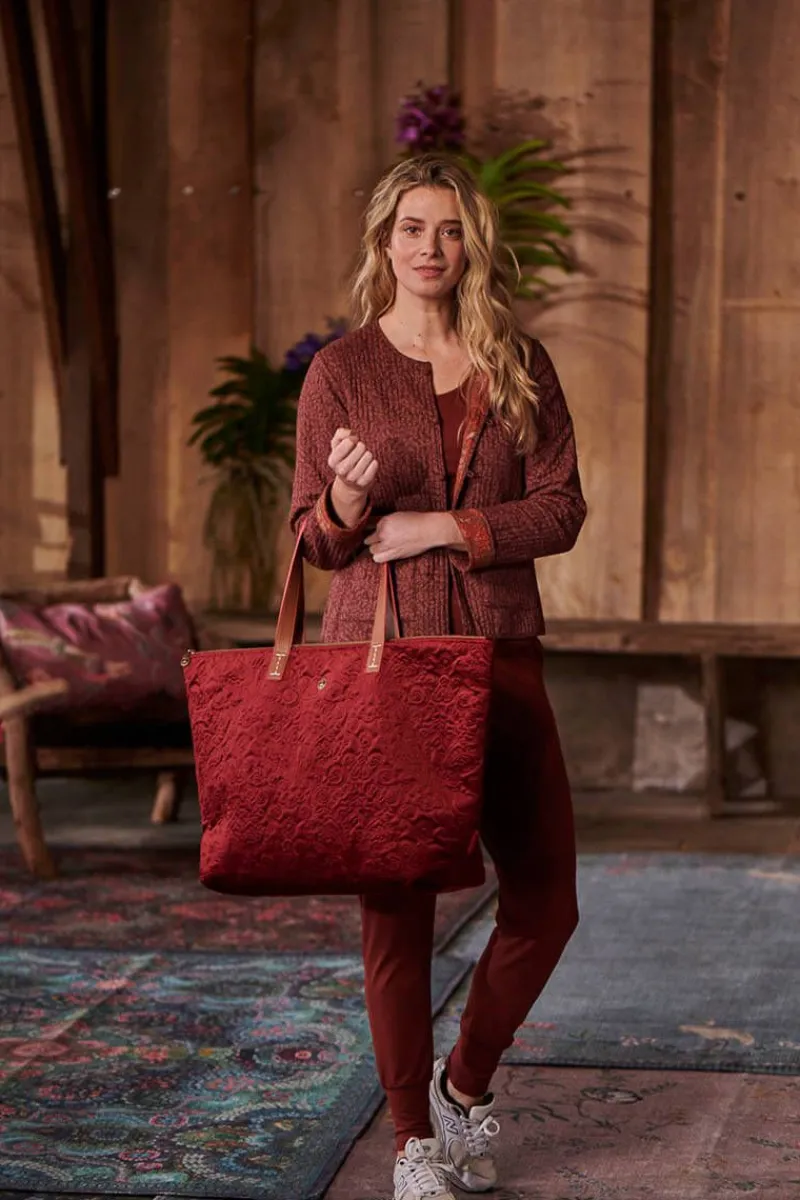 Pip Studio Taschen|Wochenendtaschen|Tragetasche Samt Quiltey Days Rot