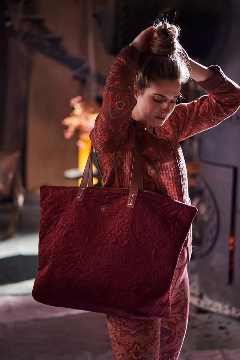 Pip Studio Taschen|Wochenendtaschen|Tragetasche Samt Quiltey Days Rot