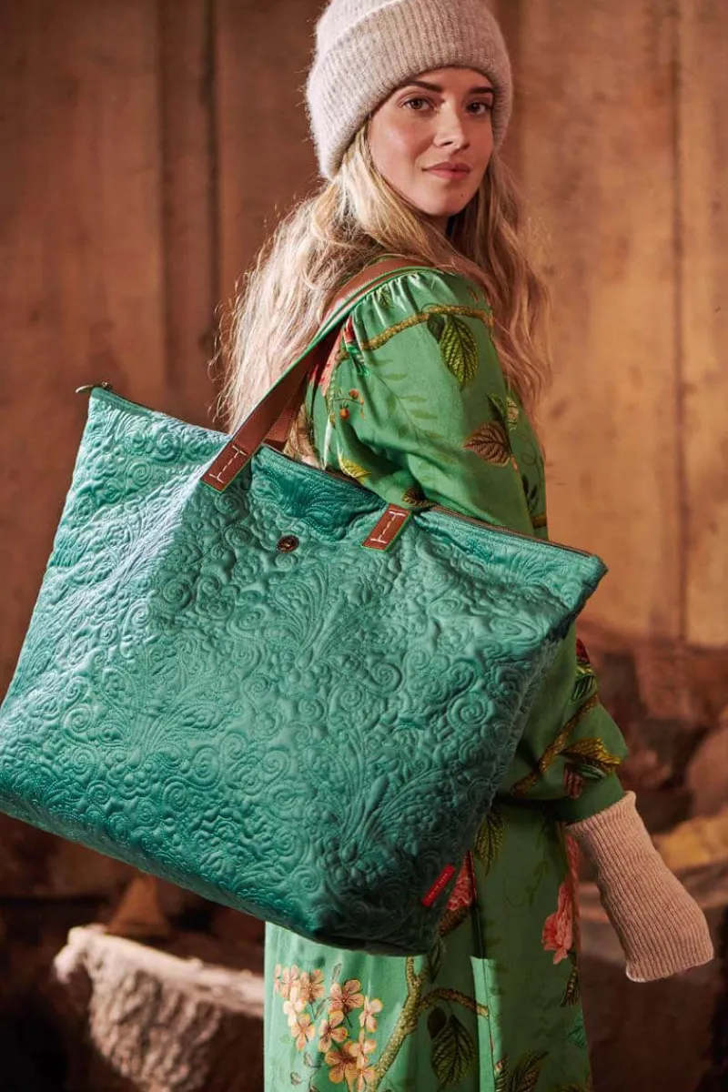 Pip Studio Taschen|Wochenendtaschen|Tragetasche Samt Quiltey Days Grün