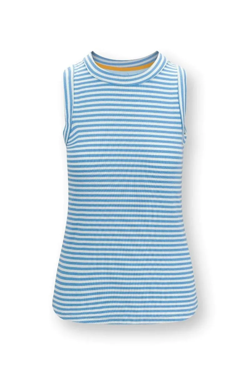 Pip Studio Tops|Trinity Ärmellos Top Little Sumo Stripe Blau