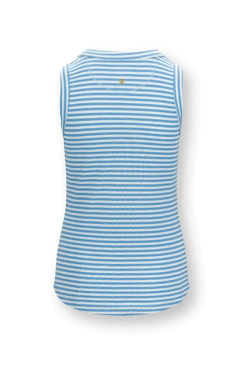 Pip Studio Tops|Trinity Ärmellos Top Little Sumo Stripe Blau