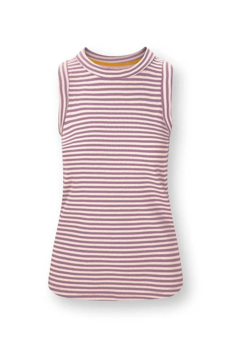 Pip Studio Tops|Trinity Ärmellos Top Little Sumo Stripe Lila Violett