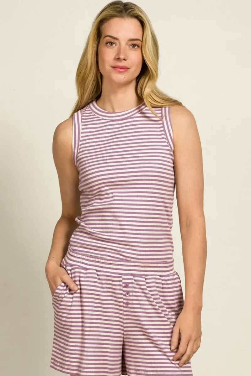 Pip Studio Tops|Trinity Ärmellos Top Little Sumo Stripe Lila Violett