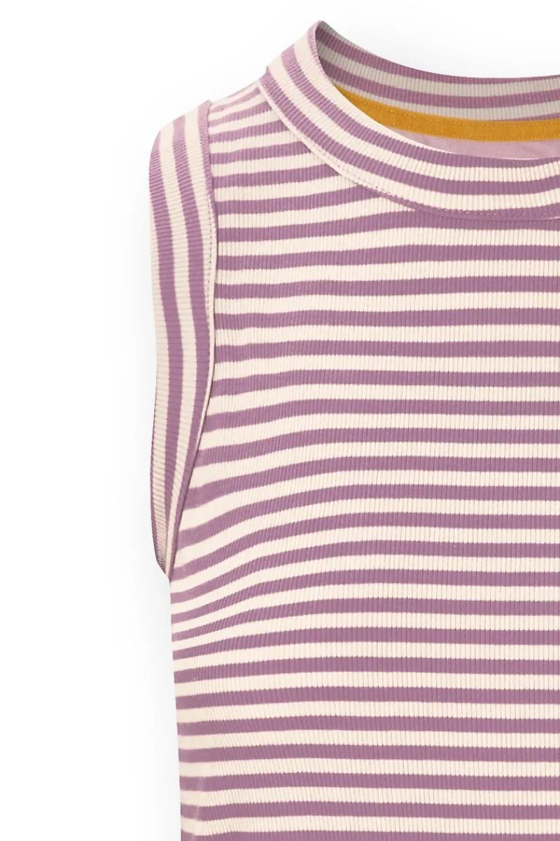Pip Studio Tops|Trinity Ärmellos Top Little Sumo Stripe Lila Violett