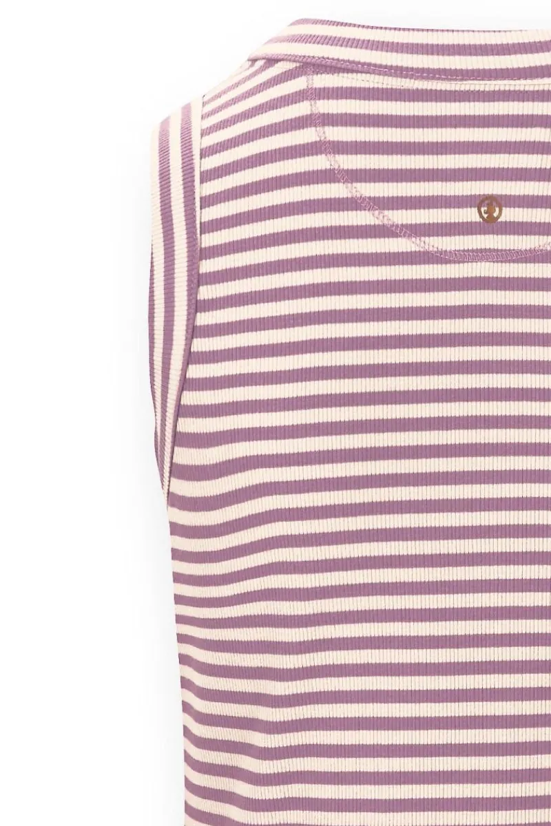 Pip Studio Tops|Trinity Ärmellos Top Little Sumo Stripe Lila Violett