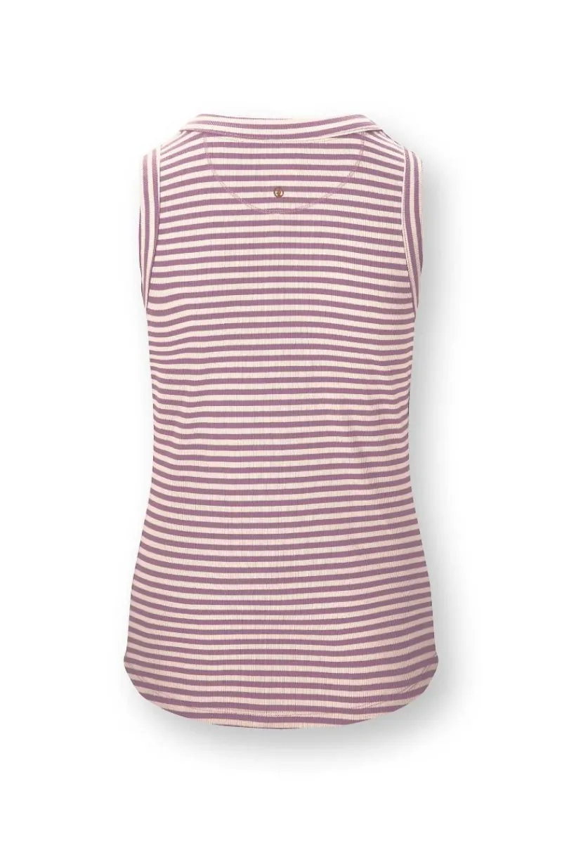 Pip Studio Tops|Trinity Ärmellos Top Little Sumo Stripe Lila Violett