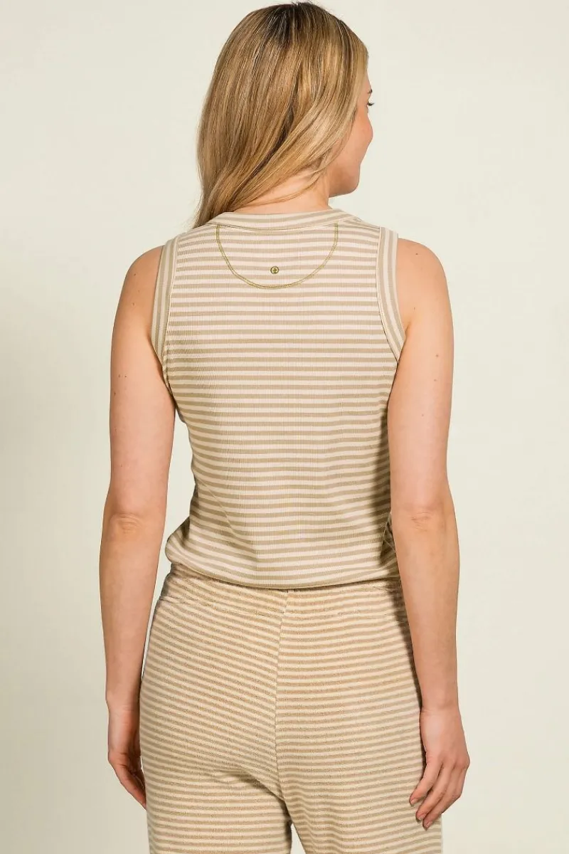 Pip Studio Tops|Trinity Ärmellos Top Little Sumo Stripe Sand