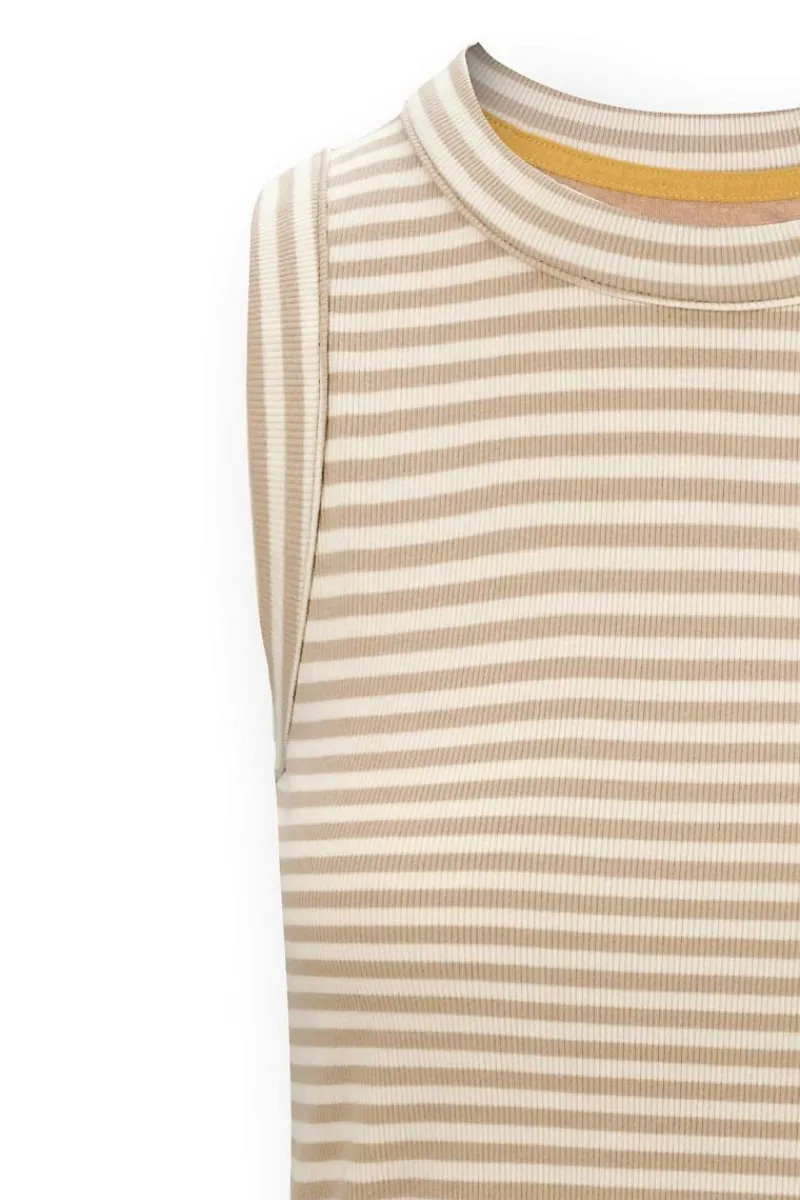 Pip Studio Tops|Trinity Ärmellos Top Little Sumo Stripe Sand