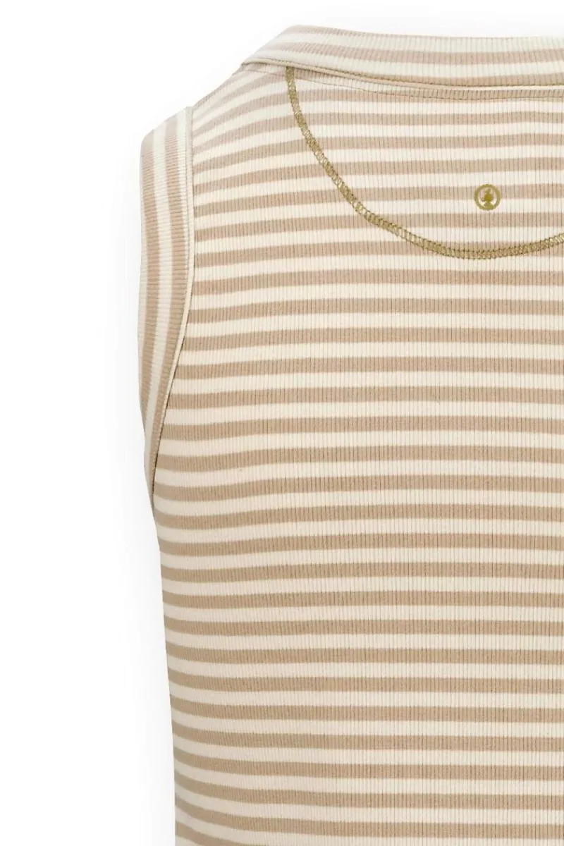 Pip Studio Tops|Trinity Ärmellos Top Little Sumo Stripe Sand