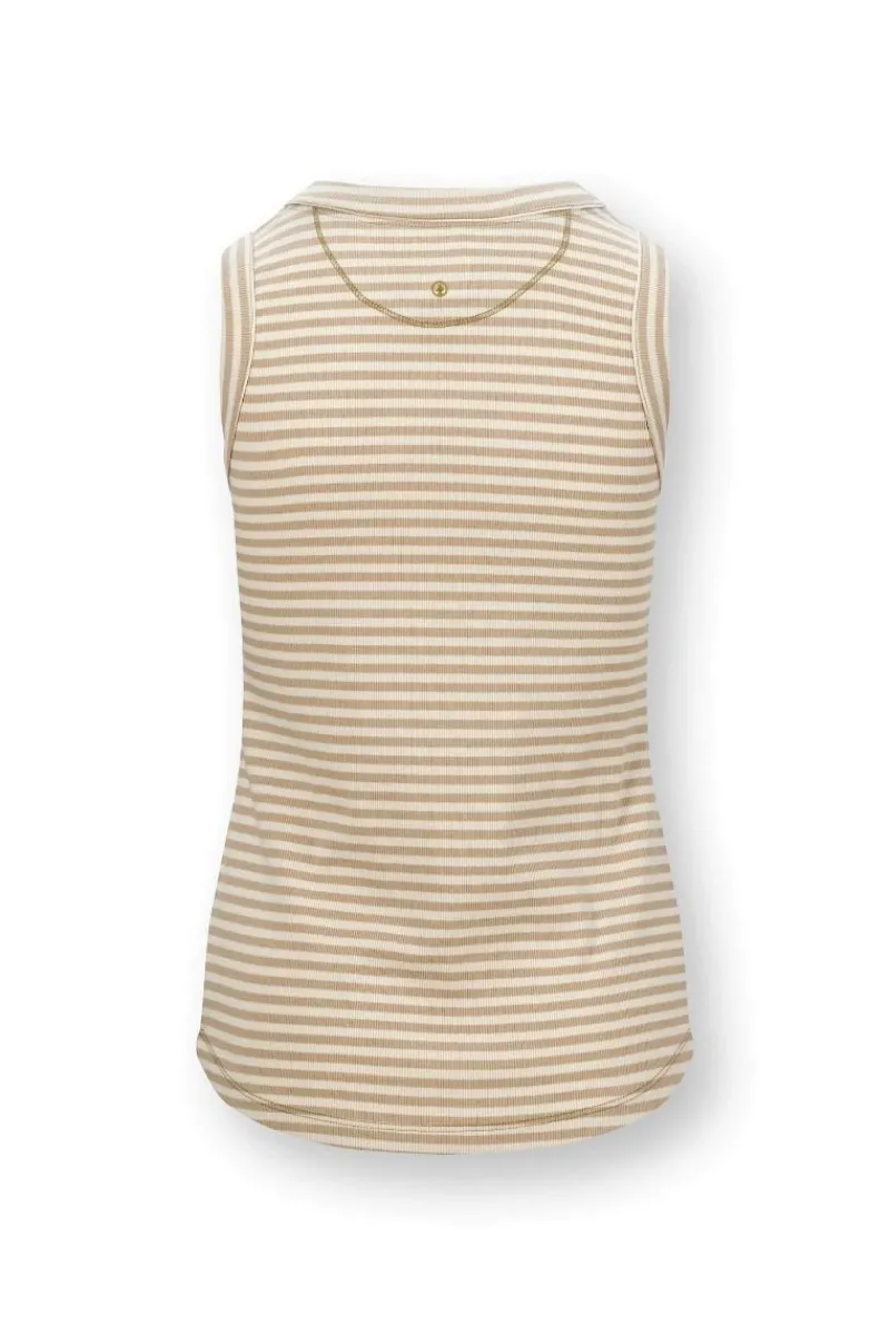 Pip Studio Tops|Trinity Ärmellos Top Little Sumo Stripe Sand