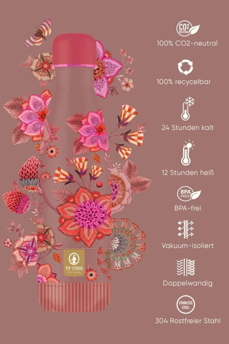 Pip Studio Thermosflaschen|Viva la Vida Thermosflasche Rosa 500ml