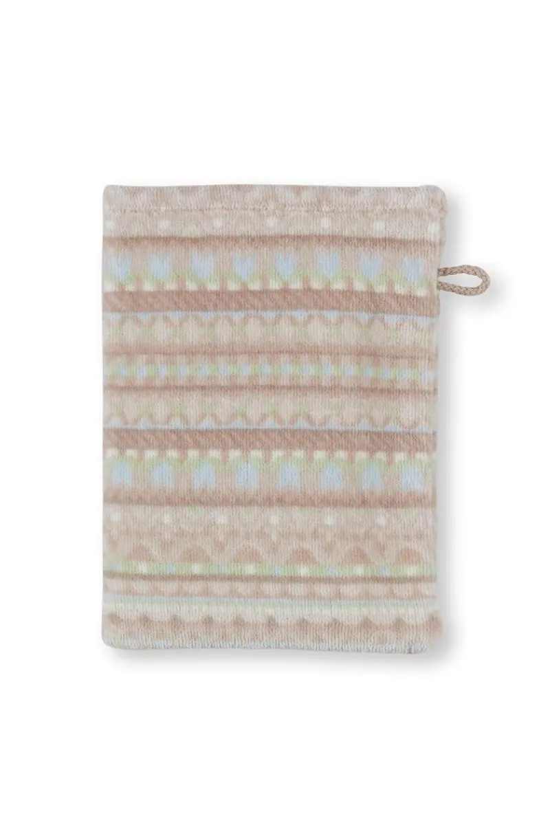 Pip Studio Waschlappen|Waschlappen Set/3 Geometric Print 16x22cm Sand