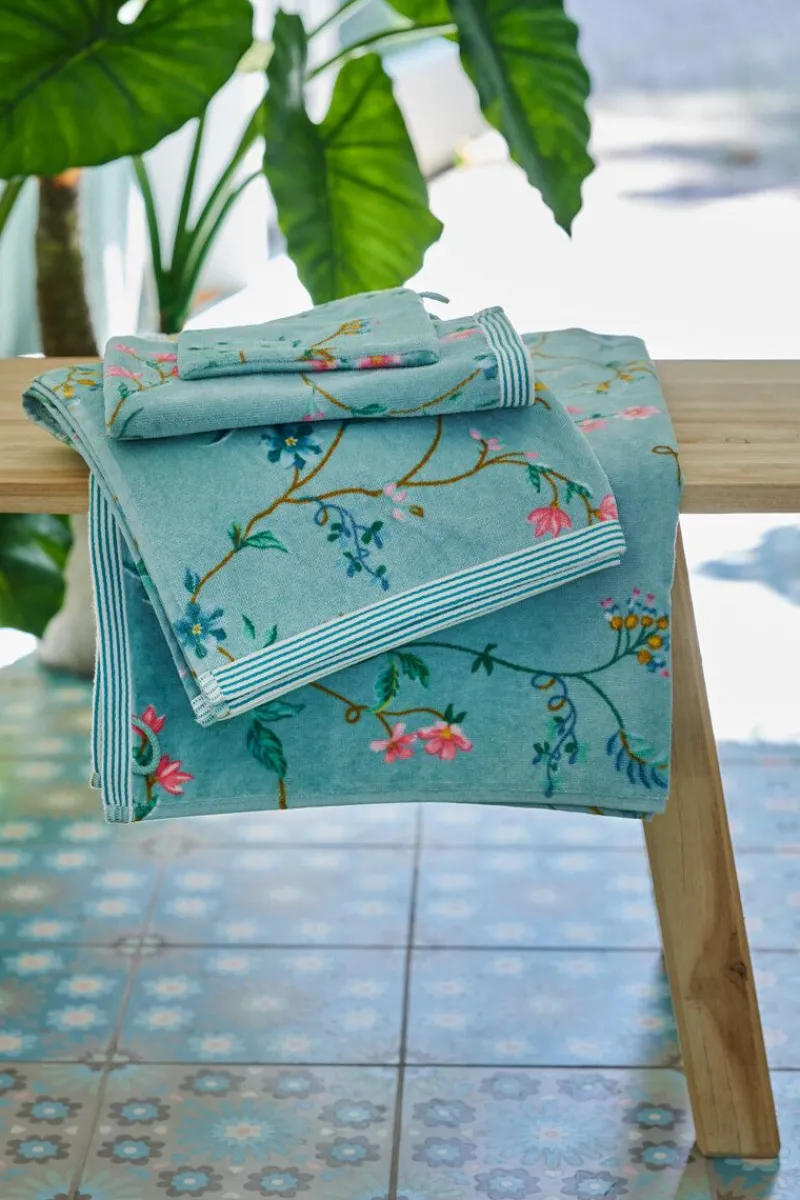 Pip Studio Waschlappen|Waschlappen Set/3 Les Fleurs 16x22 cm Blau