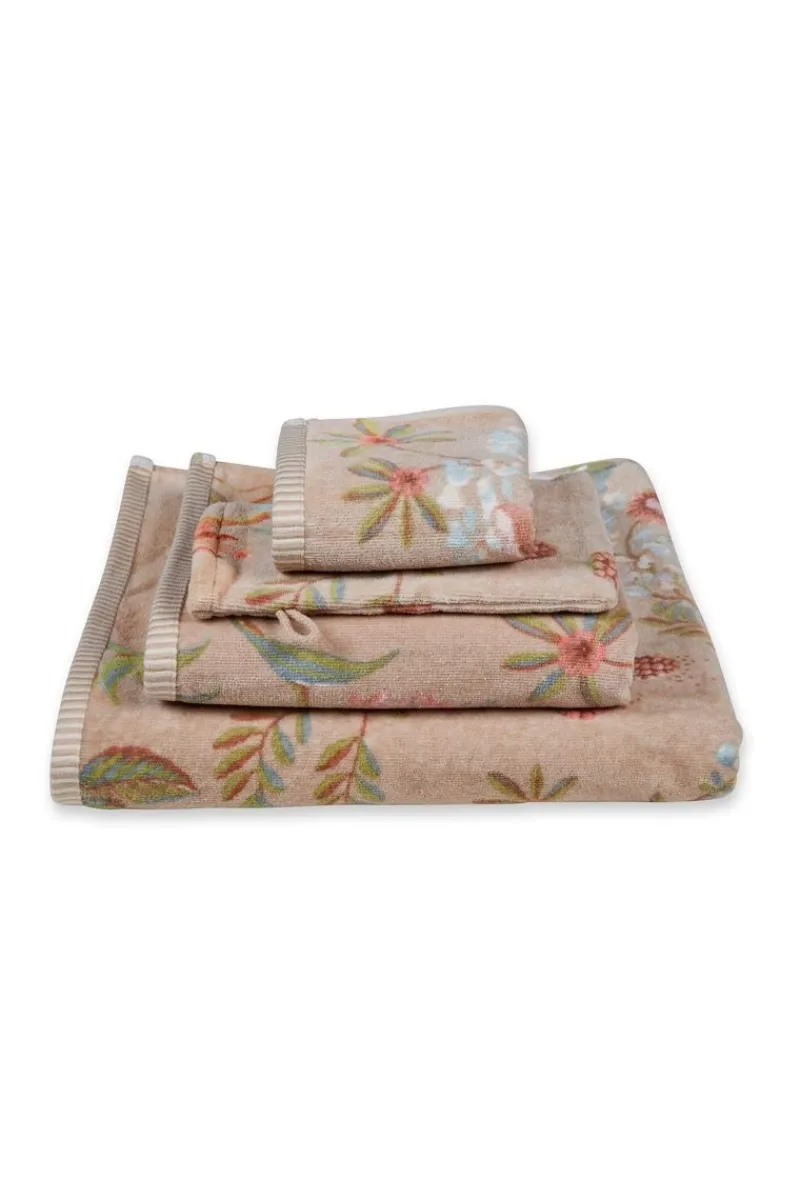 Pip Studio Waschlappen|Waschlappen Set/3 Secret Garden 16x22cm Khaki