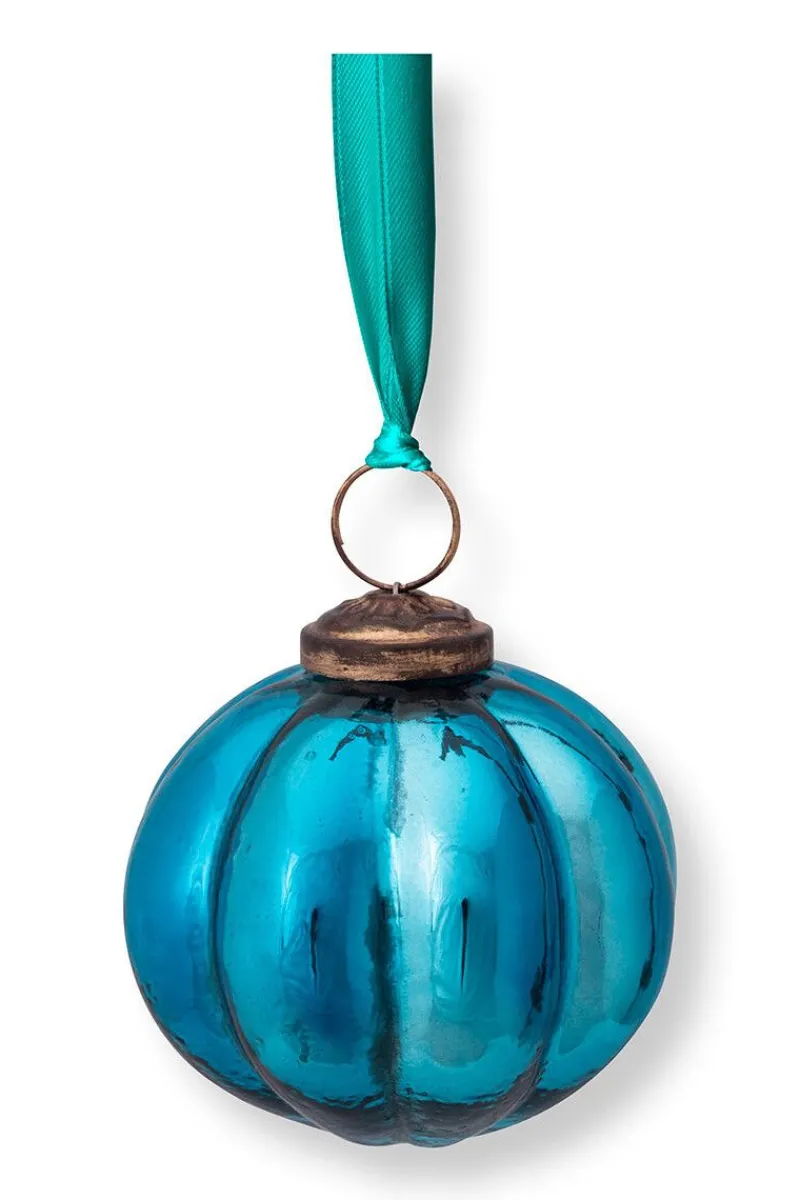 Pip Studio Weihnachten|Weihnachtskugel Glas Blau 7.5cm