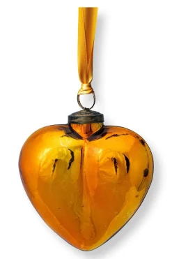 Pip Studio Weihnachten|Weihnachtskugel Glas Herz Gelb 12.5cm