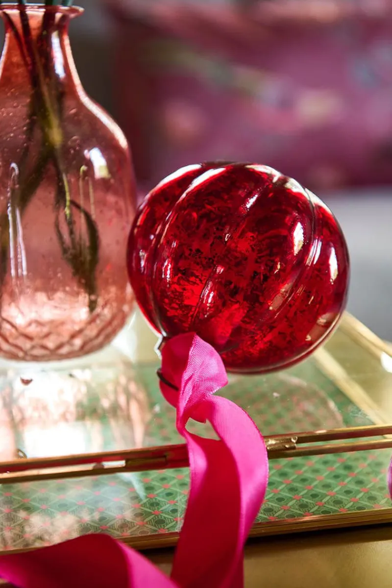 Pip Studio Weihnachten|Weihnachtskugel Glas Rot 10cm