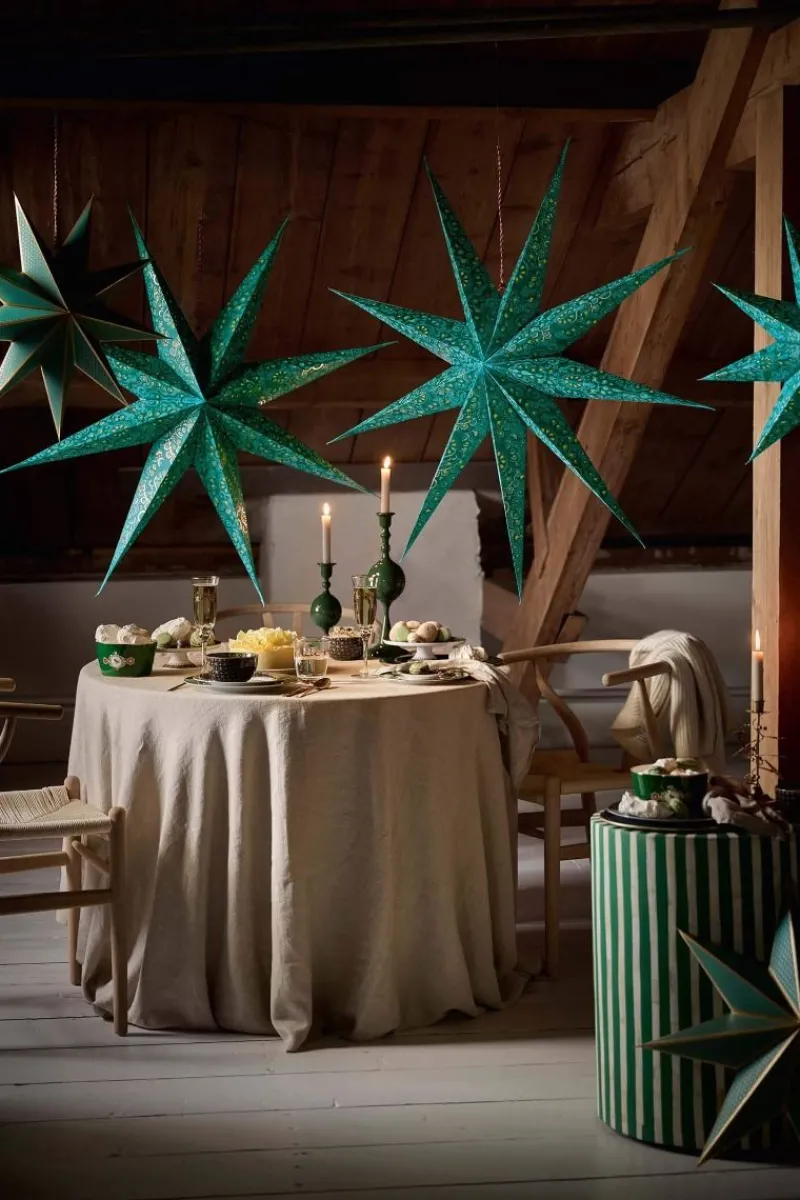 Pip Studio Weihnachten|Weihnachtsstern Papier Grün 110cm