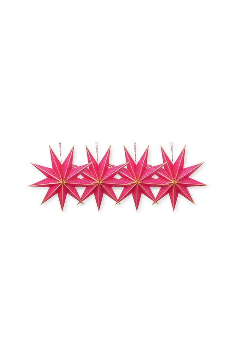 Pip Studio Weihnachten|Weihnachtsstern set/4 Papier 20cm Rosa
