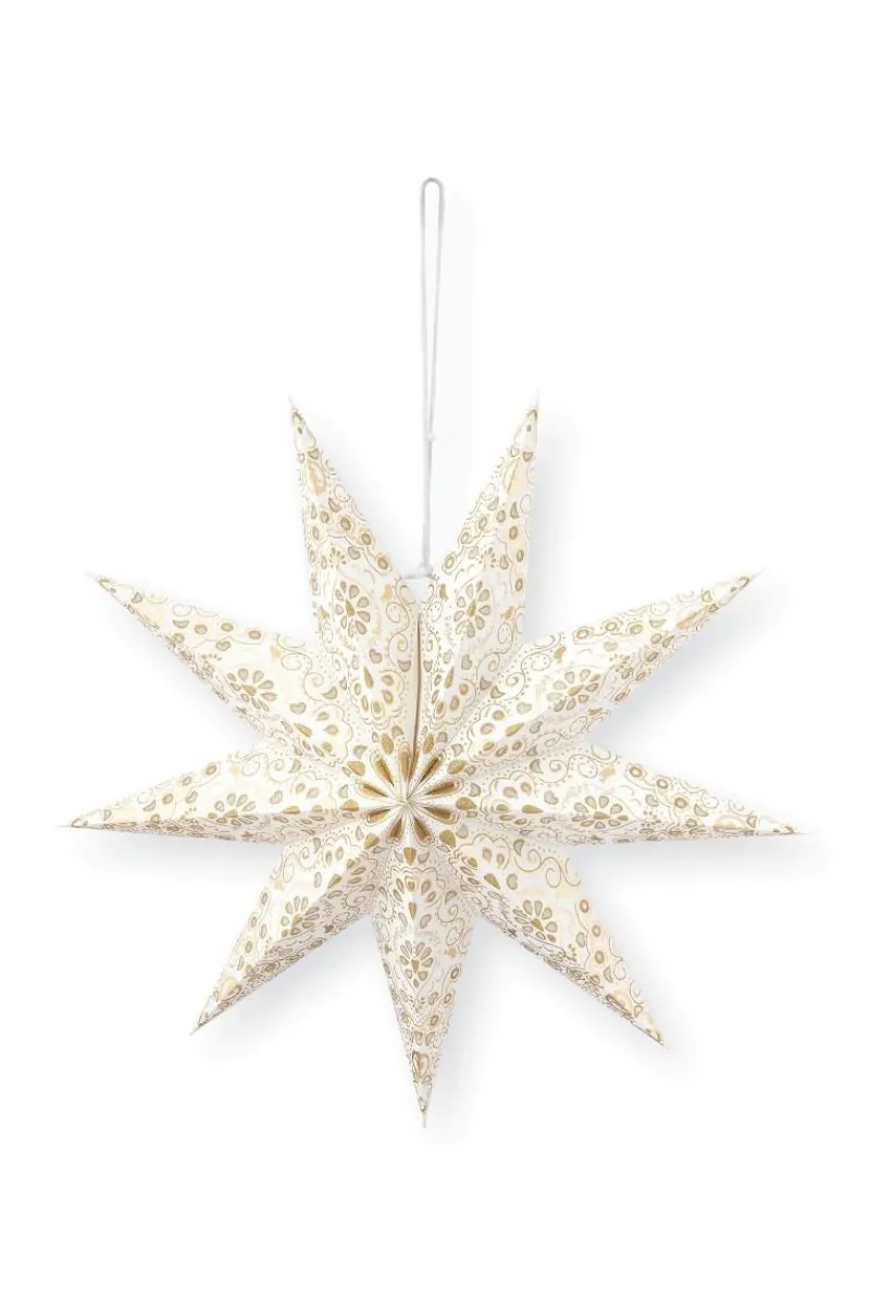 Pip Studio Weihnachten|Weihnachtsstern Weiß 60cm Gold