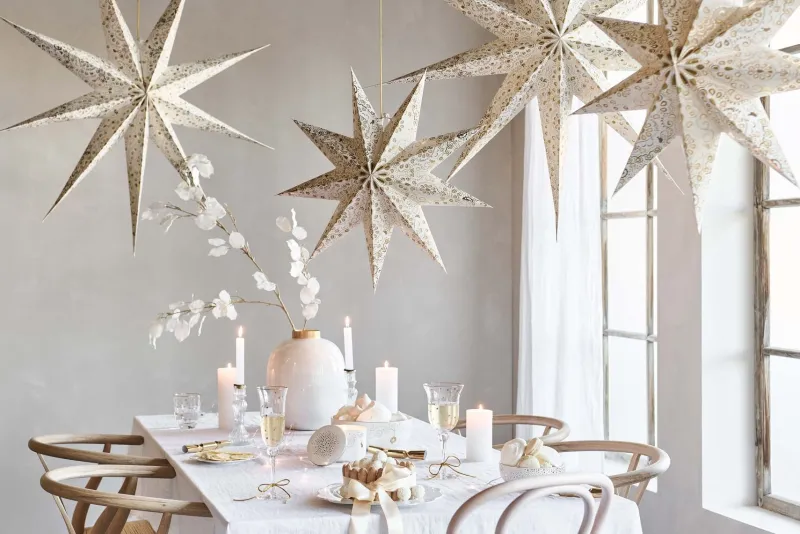 Pip Studio Weihnachten|Weihnachtsstern Weiß 110cm Gold