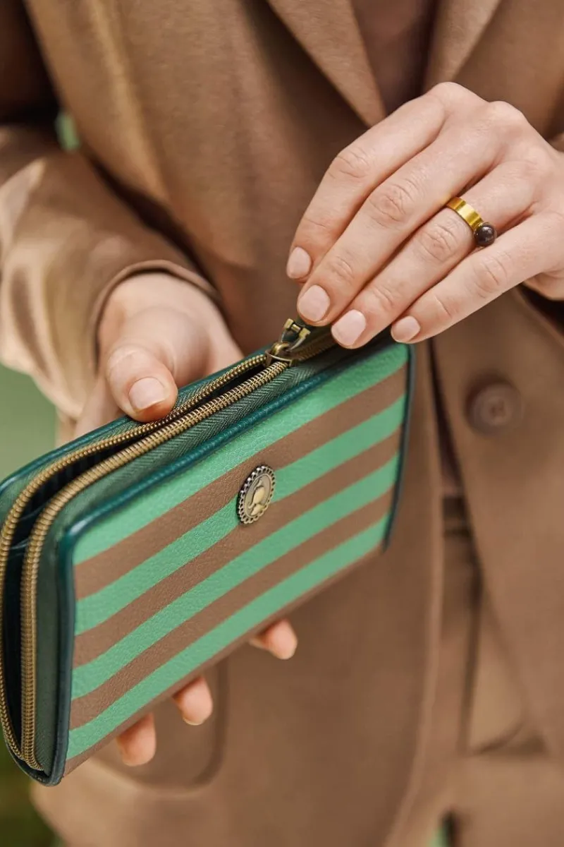Pip Studio Taschen|Geldbörsen|Willow Geldbörse Streifen Grün