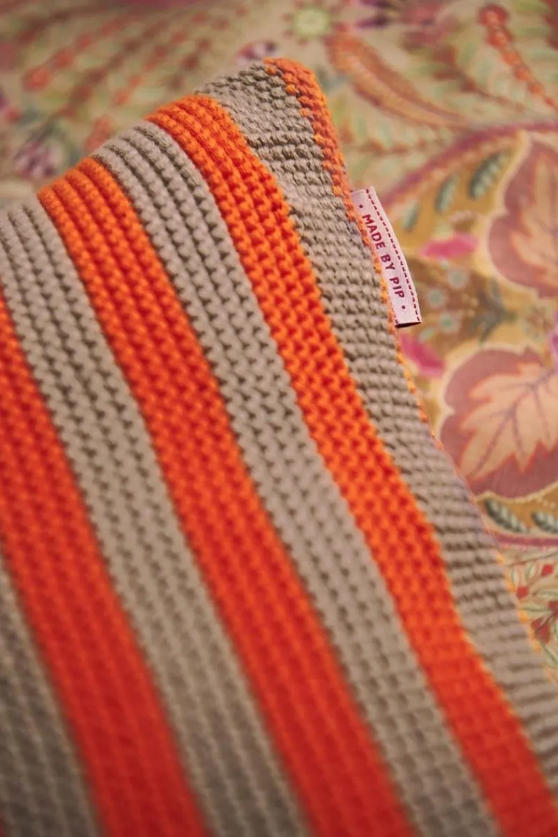 Pip Studio Zierkissen|Bettkissen|Zierkissen Bonsoir Stripe Orange