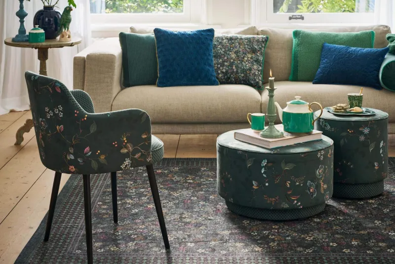 Pip Studio Zierkissen|Bettkissen|Zierkissen Quadratisches Tutti I Fiori Grün