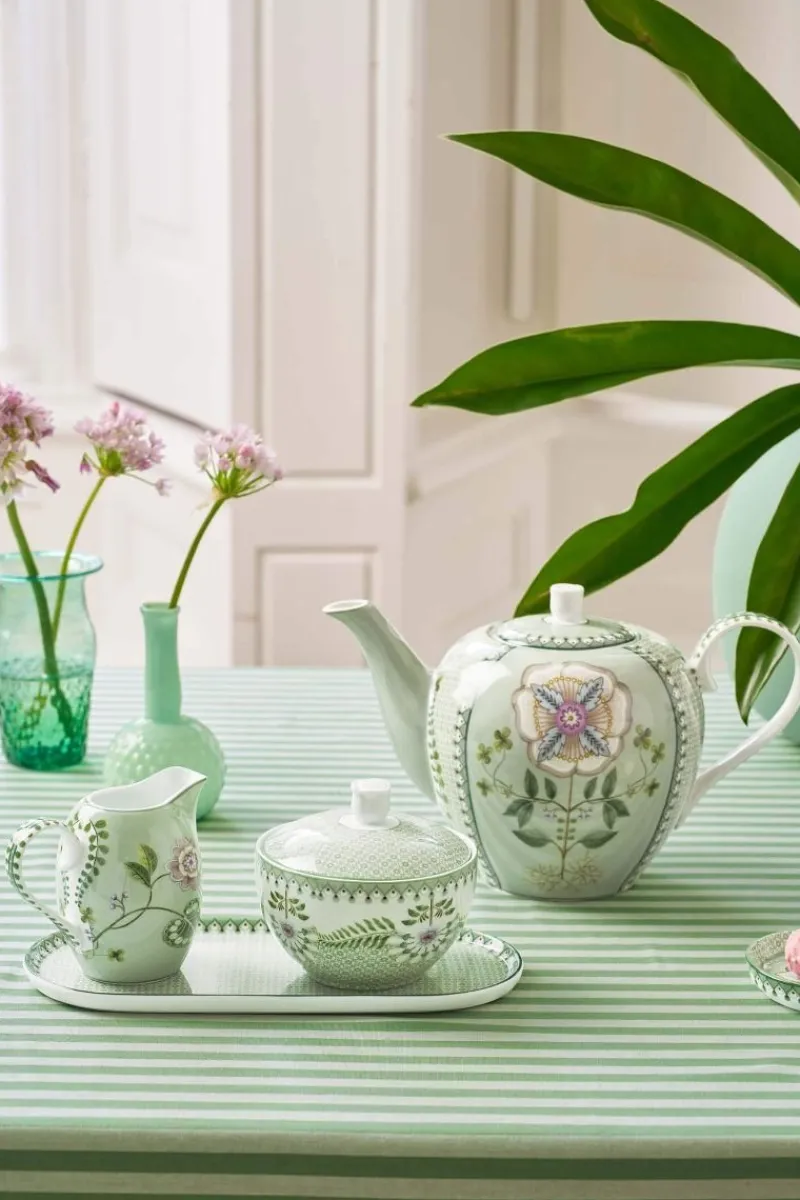 Pip Studio Milchkännchen|Zuckerdose Lily&Lotus Fliesen Hell Grün